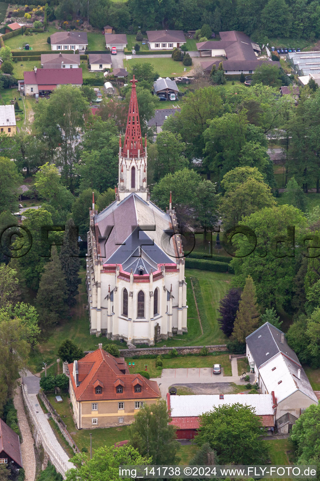 Kirche "Kostel sv. Vavřince Chrastava" im Bundesland Liberecký kraj, Tschechien