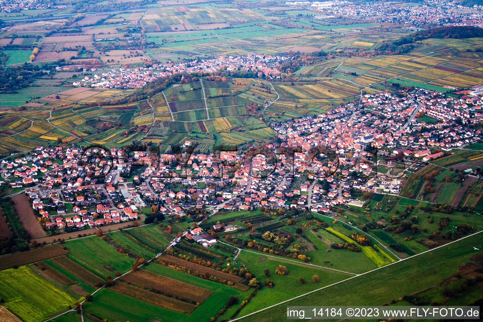 Drohnenbild von Malsch im Bundesland Baden-Württemberg, Deutschland