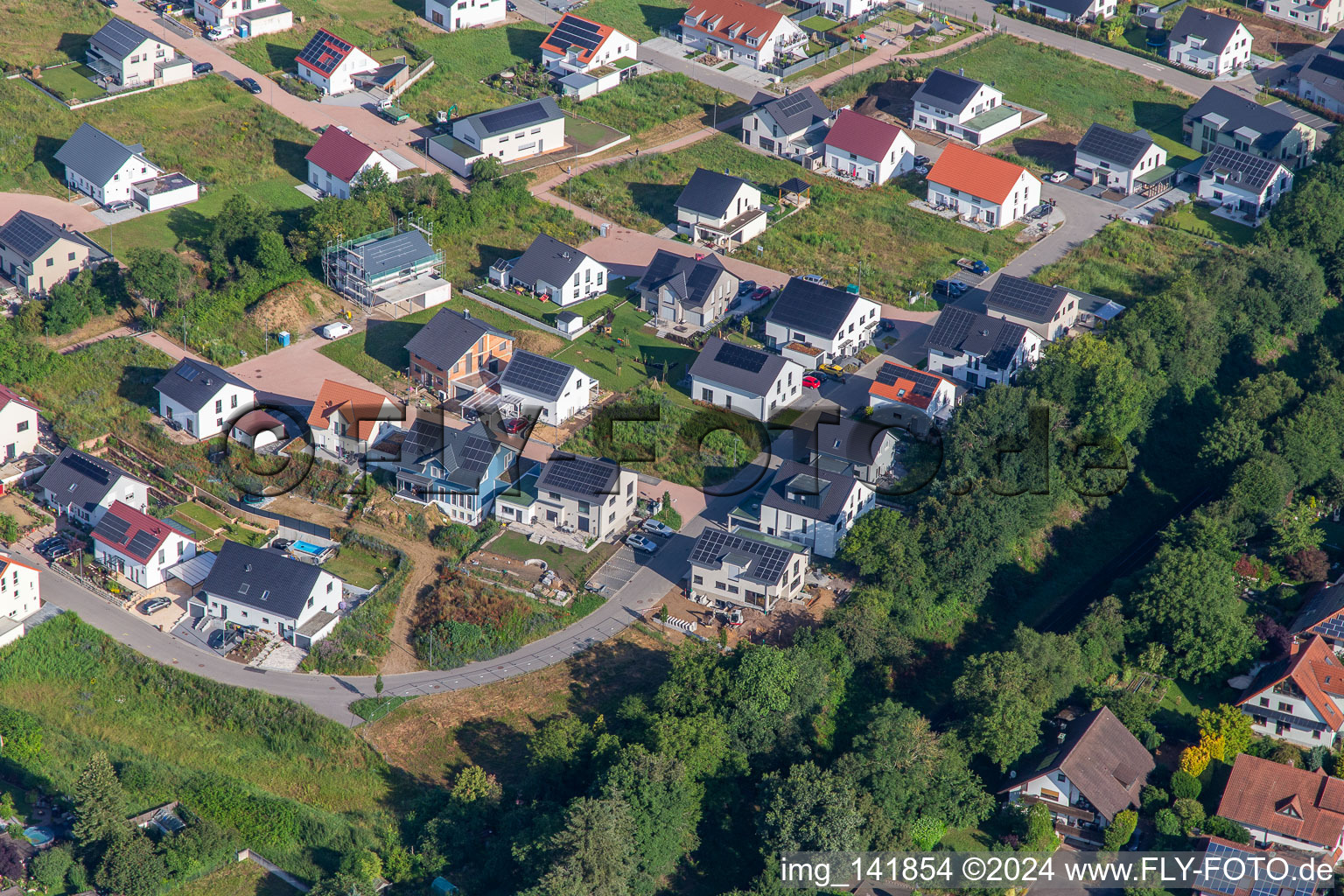 Luftbild von Rosenweg in Kandel im Bundesland Rheinland-Pfalz, Deutschland