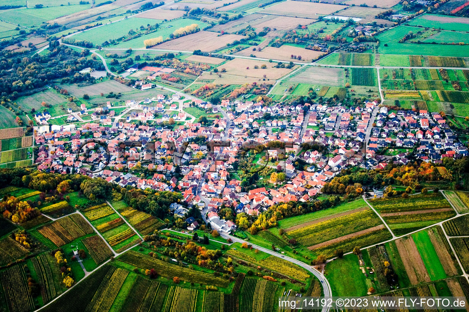 Luftbild von Rettigheim im Bundesland Baden-Württemberg, Deutschland