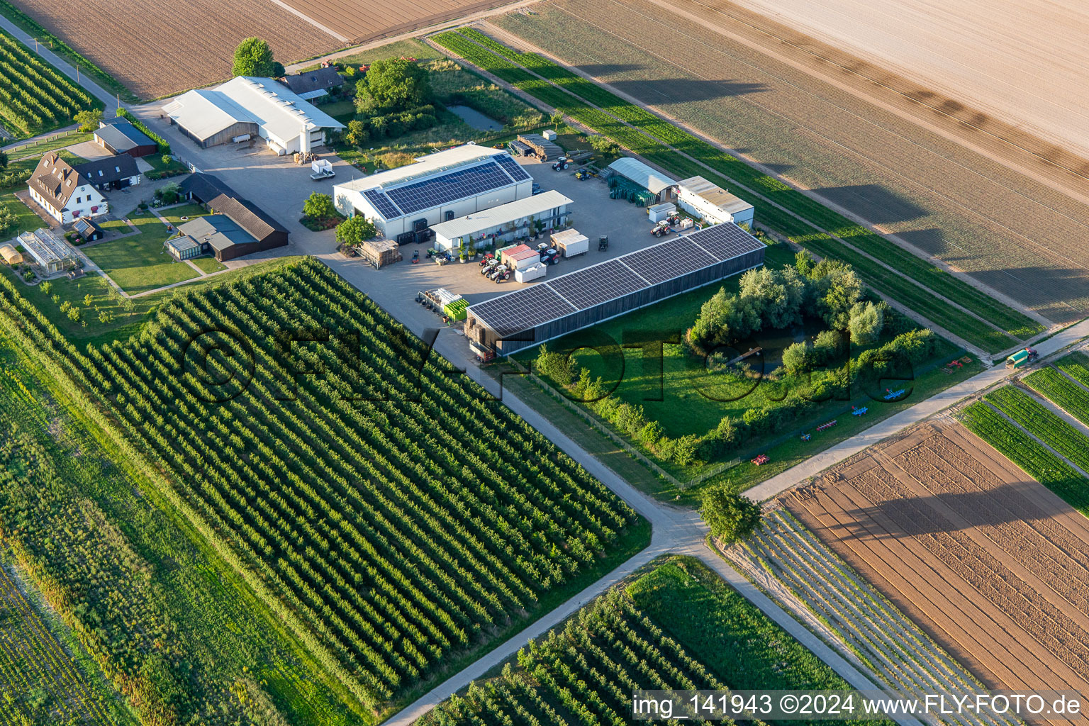 Luftbild von Bauers Garten mit Naturteich in Winden im Bundesland Rheinland-Pfalz, Deutschland