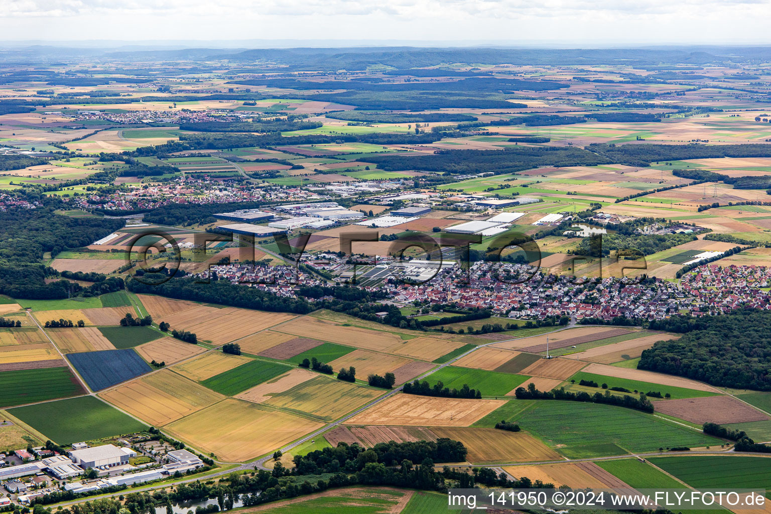 Röthlein im Bundesland Bayern, Deutschland vom Flugzeug aus