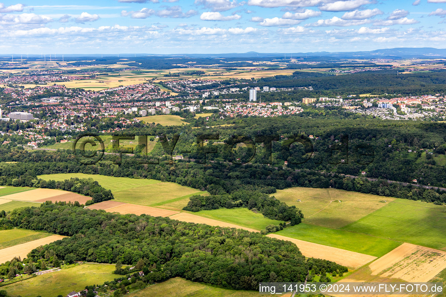 Mainauen von Süden in Schweinfurt im Bundesland Bayern, Deutschland