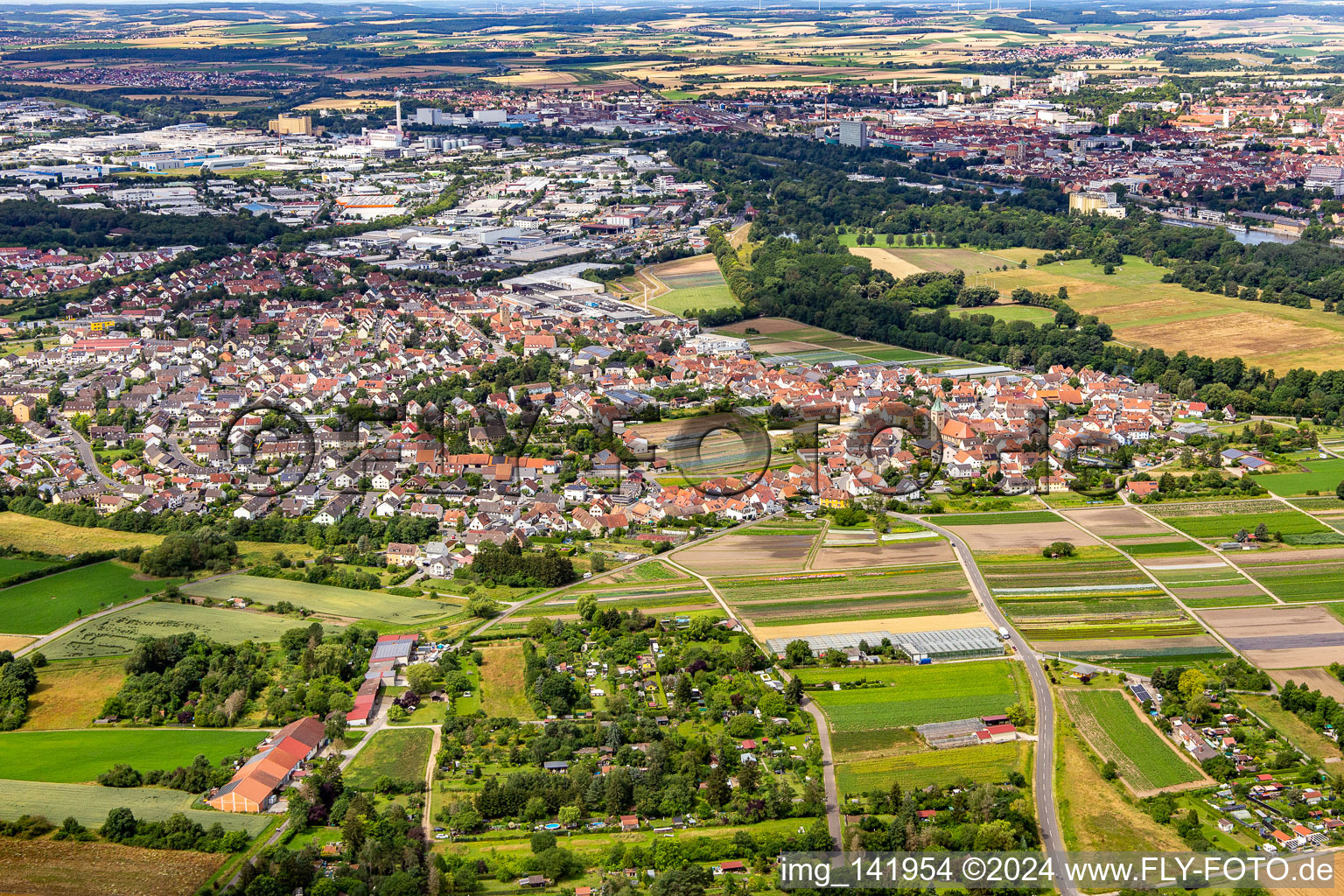 Sennfeld von Nordosten im Bundesland Bayern, Deutschland