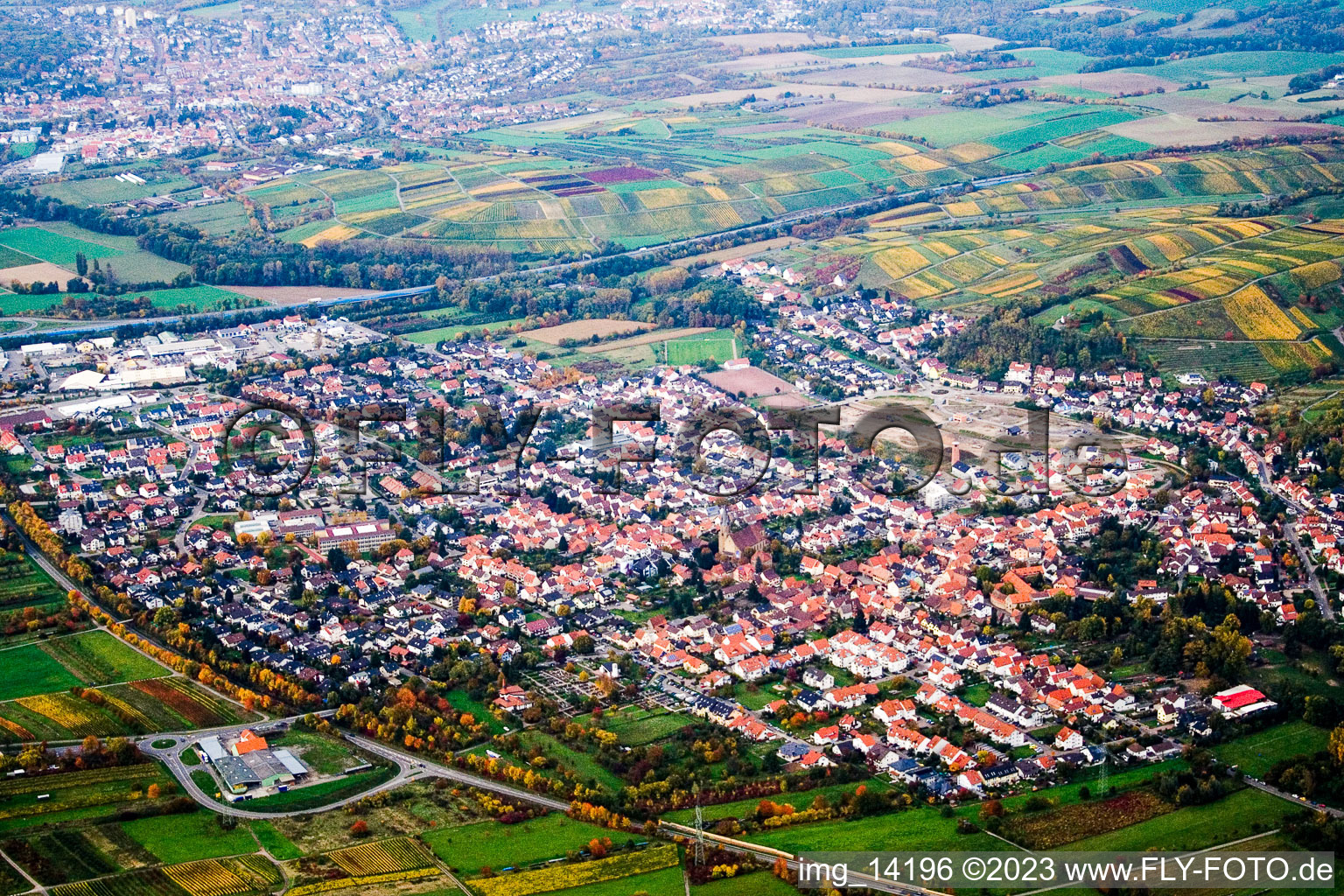 Luftaufnahme von Rettigheim im Bundesland Baden-Württemberg, Deutschland