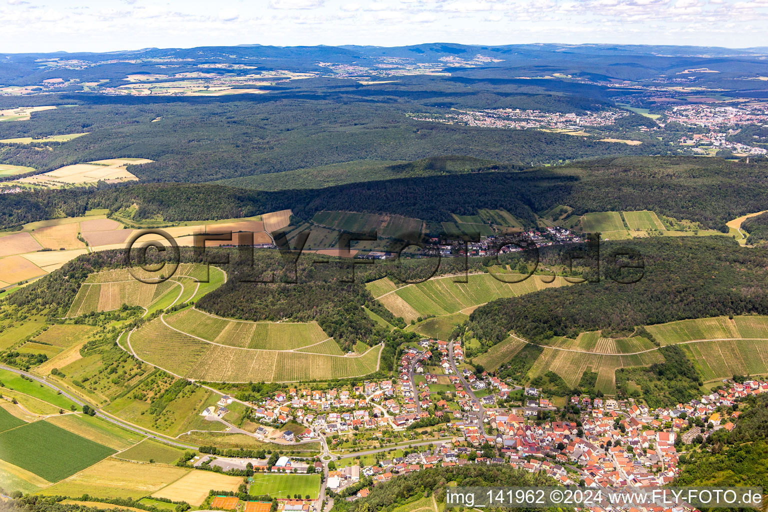 Weinberge in Ramsthal im Bundesland Bayern, Deutschland