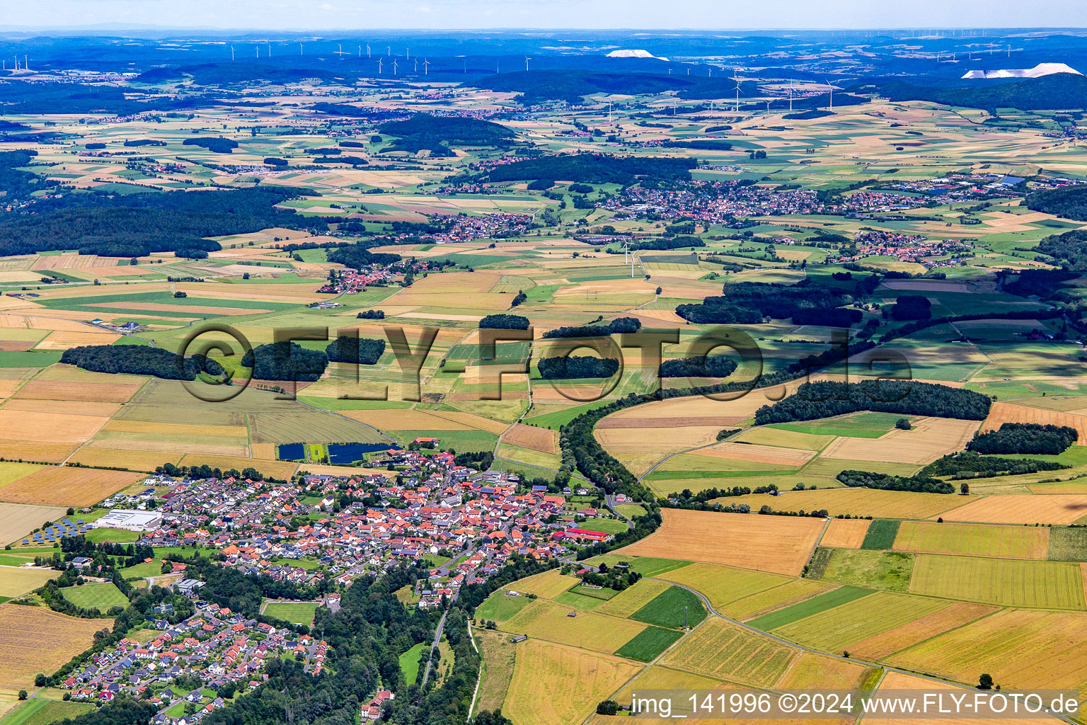 Luftbild von Steinbach von Südwesten in Burghaun im Bundesland Hessen, Deutschland