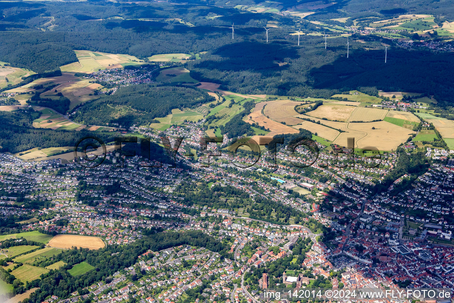 Bad Hersfeld von Süden im Bundesland Hessen, Deutschland