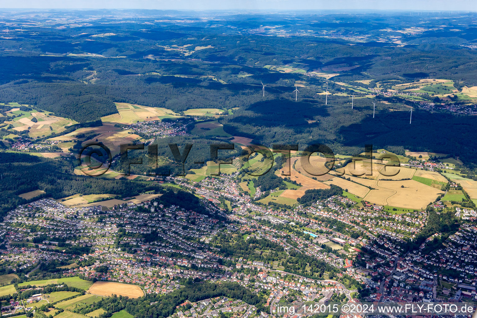 Luftbild von Bad Hersfeld von Süden im Bundesland Hessen, Deutschland