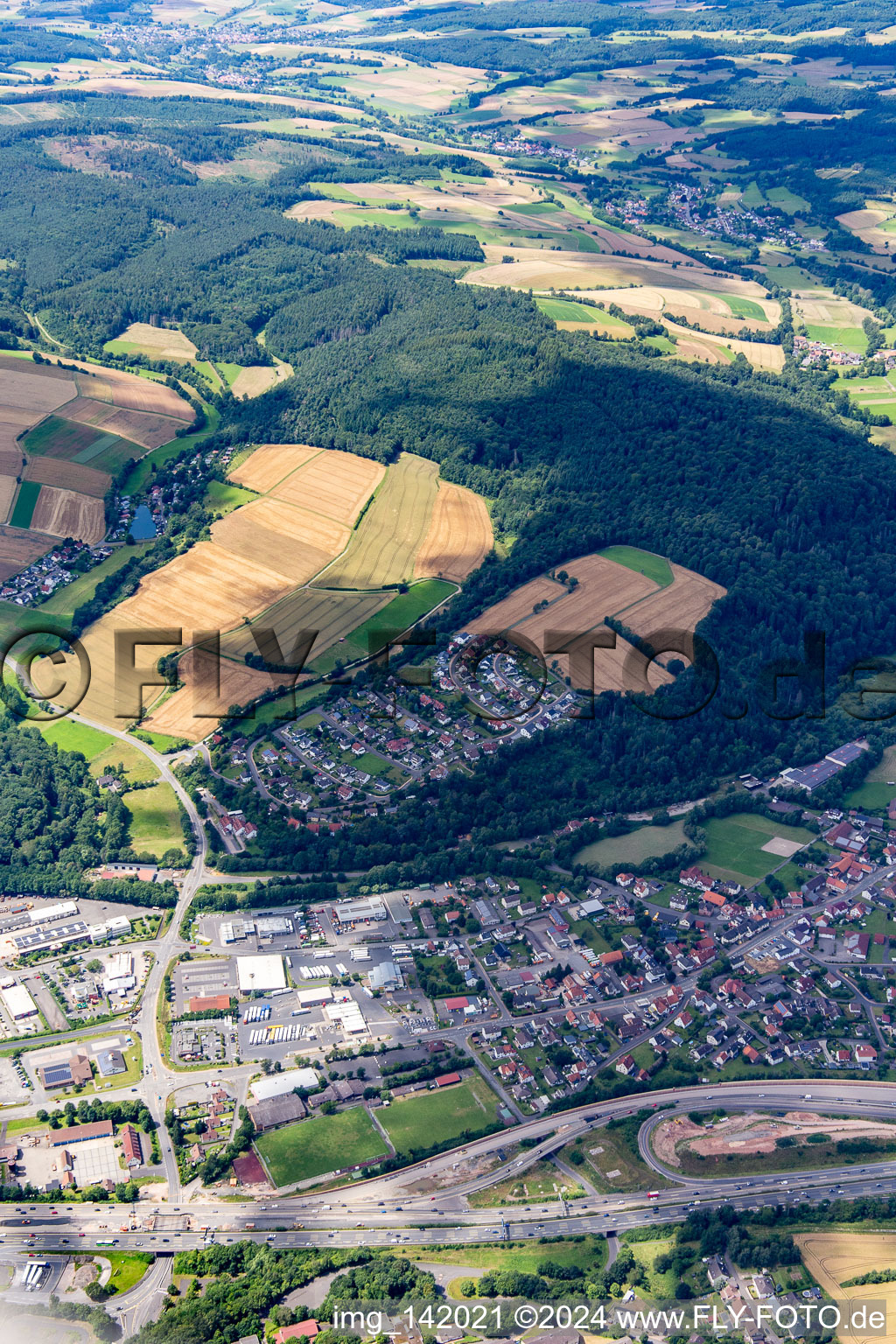 Luftbild von Kirchheim im Bundesland Hessen, Deutschland