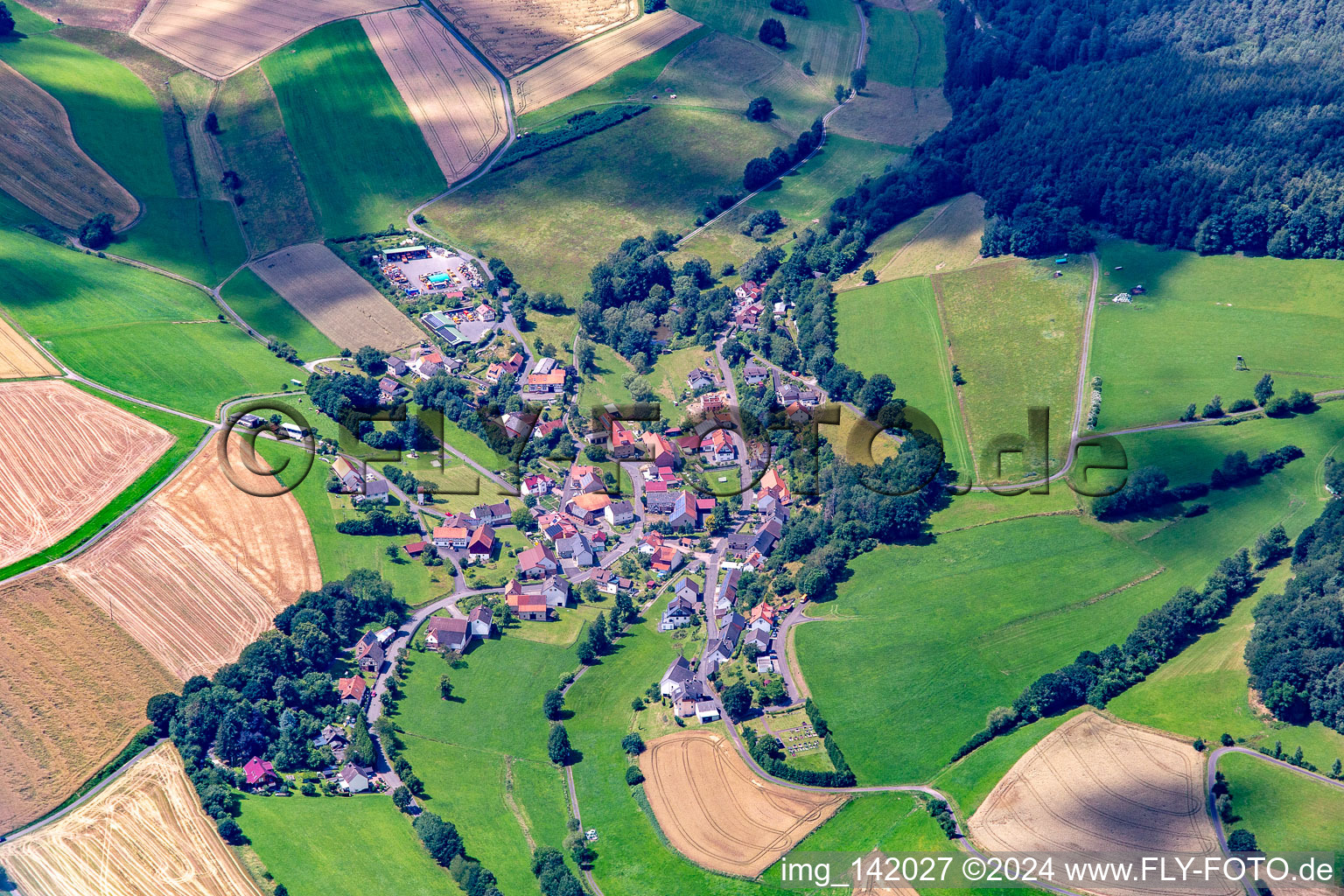 Allendorf von Südosten in Kirchheim im Bundesland Hessen, Deutschland