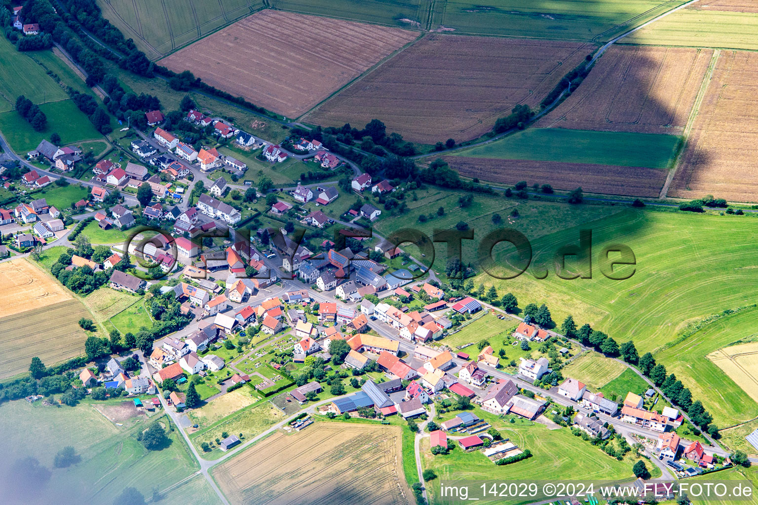 Görzhain von Südosten in Ottrau im Bundesland Hessen, Deutschland