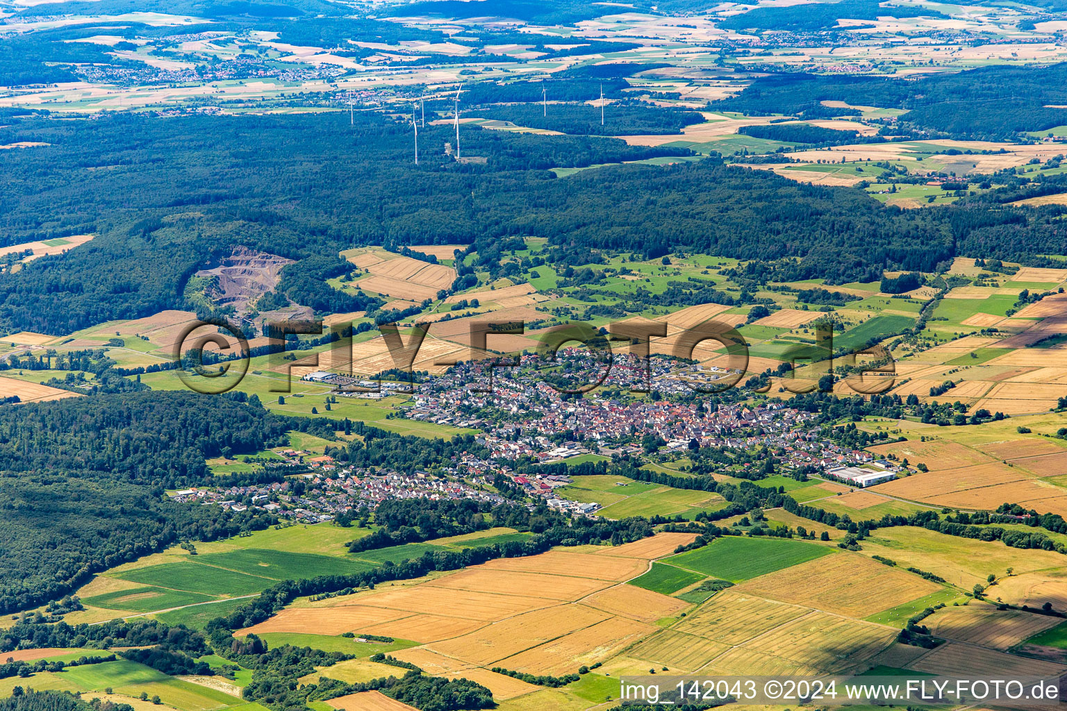 Allendorf von Südosten im Bundesland Hessen, Deutschland