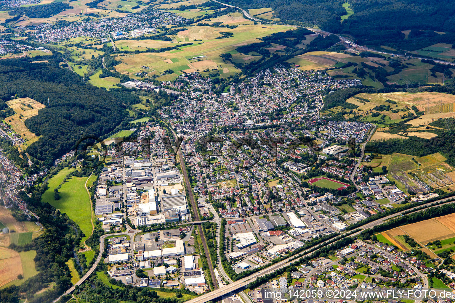 Klein-Altenstädten von Südosten in Aßlar im Bundesland Hessen, Deutschland