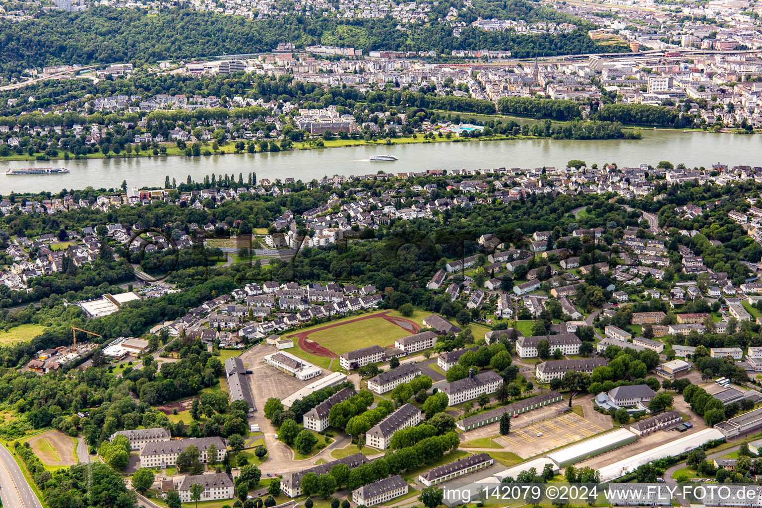 Bundeswehr Standort auf der Pfaffendorfer Höhe im Ortsteil Horchheimer Höhe in Koblenz im Bundesland Rheinland-Pfalz, Deutschland