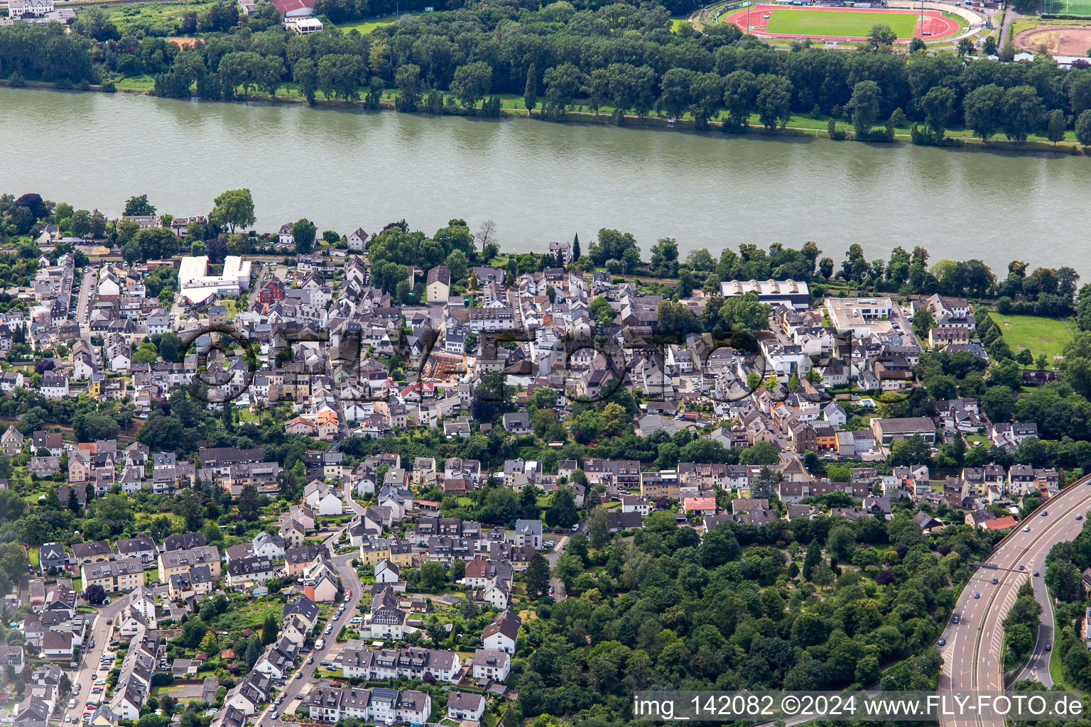 Stadtteil am rechten Rheinufer im Ortsteil Horchheim in Koblenz im Bundesland Rheinland-Pfalz, Deutschland