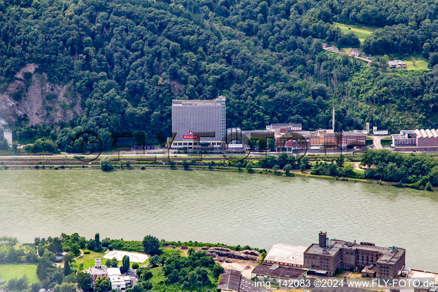 WissensWerkstatt Koblenz An d. Königsbach am linken Rheinufer im Ortsteil Stolzenfels im Bundesland Rheinland-Pfalz, Deutschland