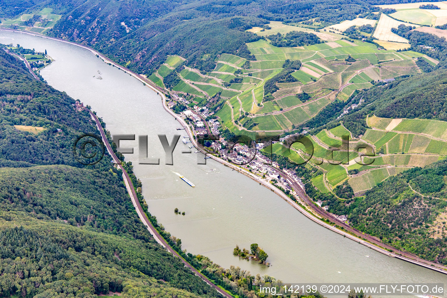 Ortsteil Assmannshausen in Rüdesheim am Rhein im Bundesland Hessen, Deutschland