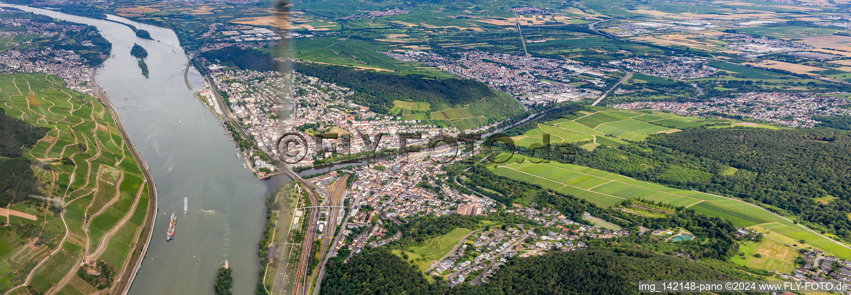 Luftbild von Bingen am Rhein im Bundesland Rheinland-Pfalz, Deutschland