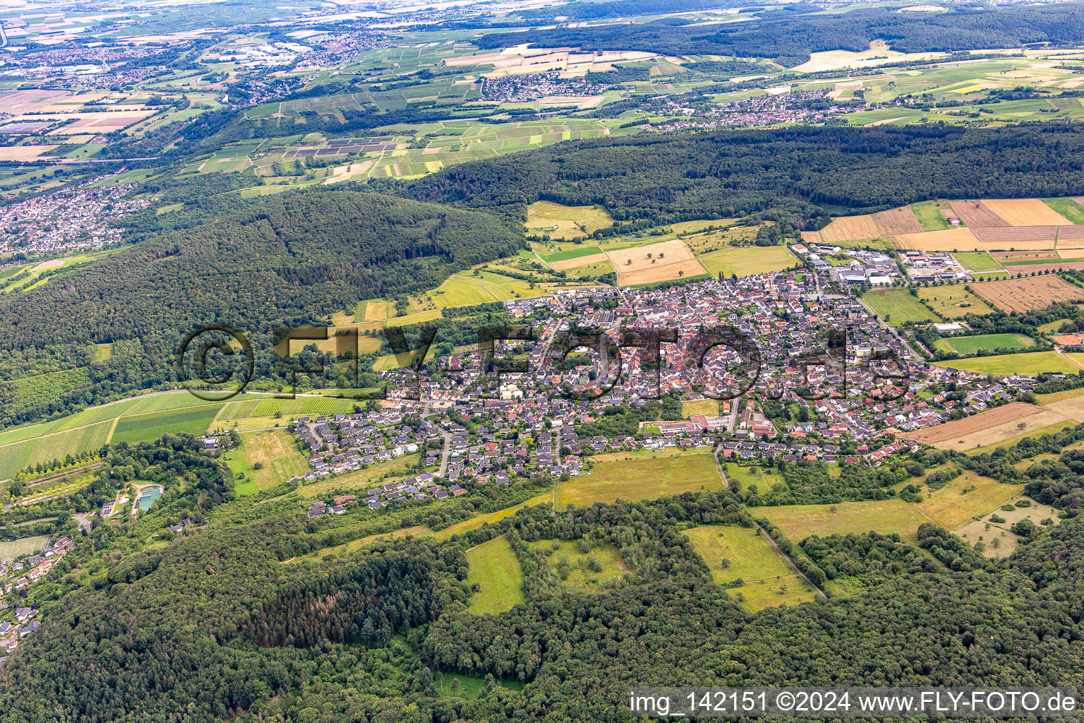 Luftbild von Weiler bei Bingen im Bundesland Rheinland-Pfalz, Deutschland