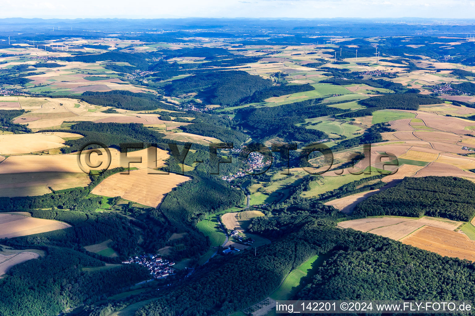 Luftbild von Odenbachtal von Norden in Adenbach im Bundesland Rheinland-Pfalz, Deutschland