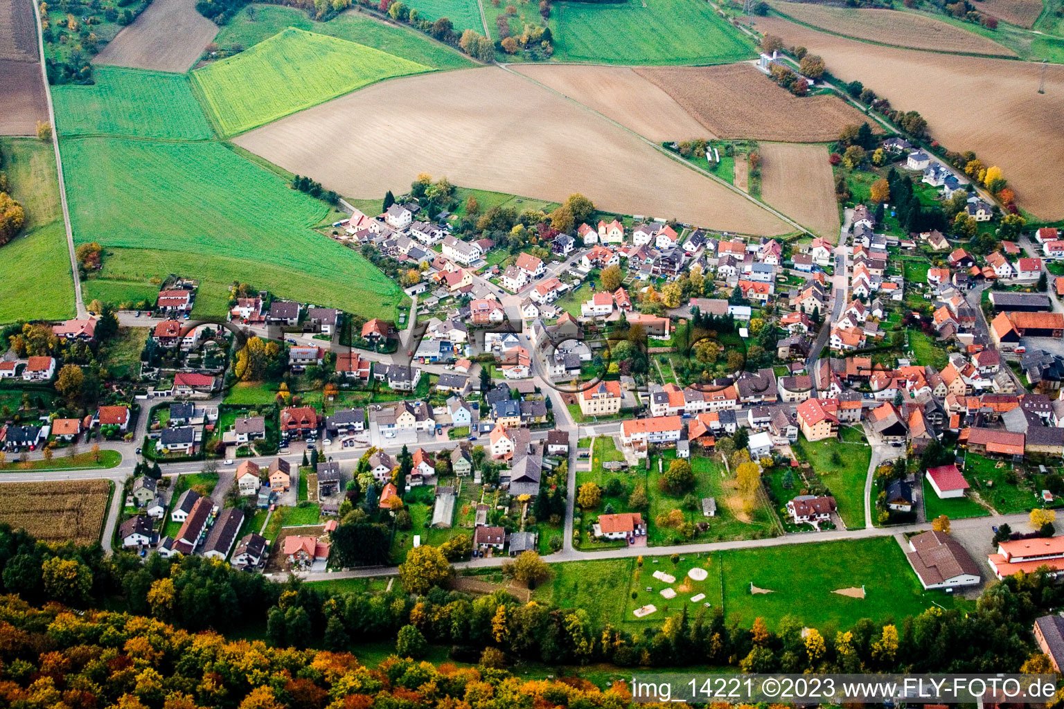 Luftbild von Mönchzell im Bundesland Baden-Württemberg, Deutschland