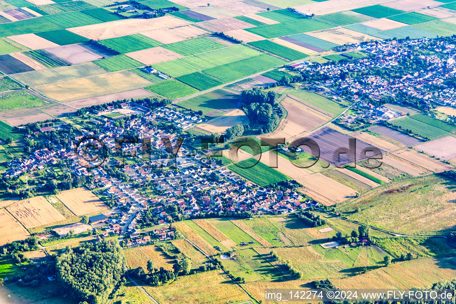 Knittelsheim im Bundesland Rheinland-Pfalz, Deutschland von oben