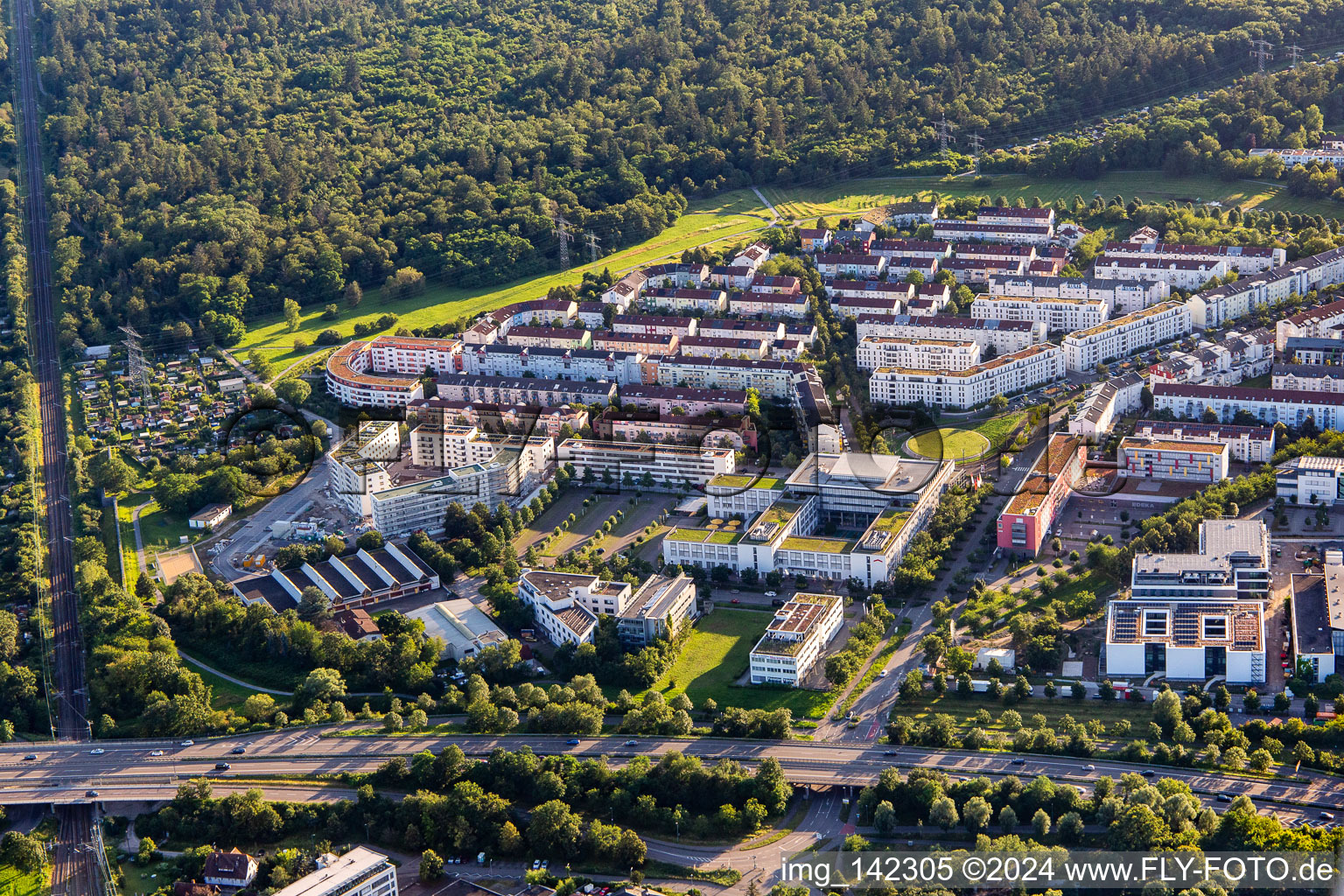 Luftbild von Oberreut von Norden in Karlsruhe im Bundesland Baden-Württemberg, Deutschland