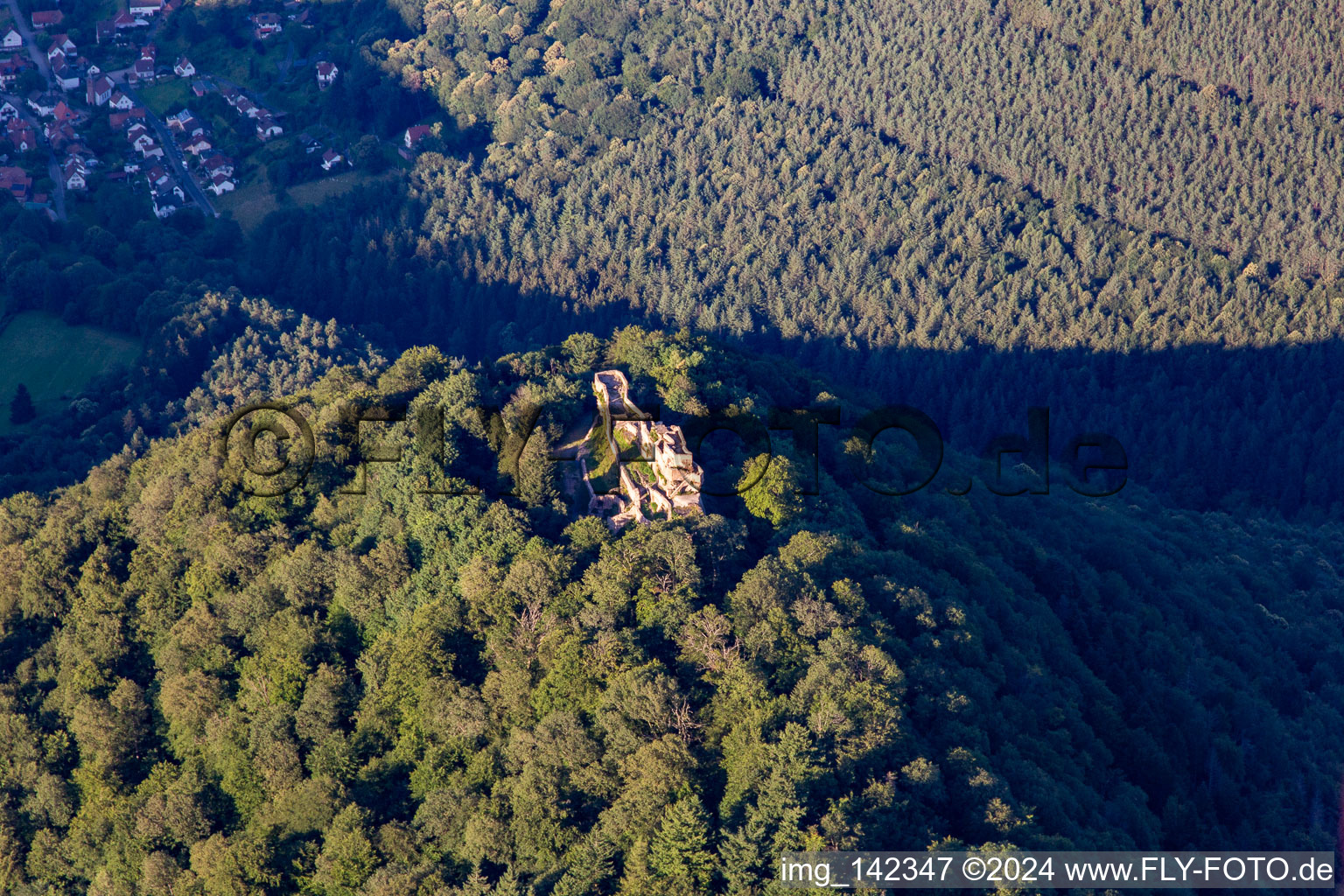 Luftaufnahme von Wegelnburg in Schönau im Bundesland Rheinland-Pfalz, Deutschland