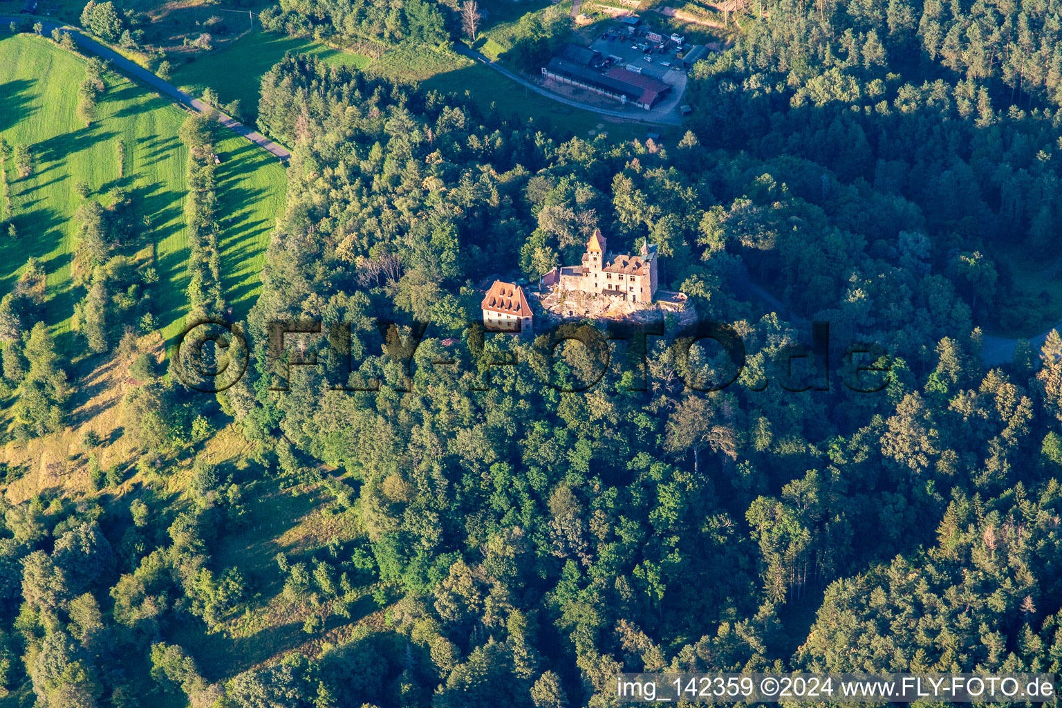 Burg Berwartstein von Süden in Erlenbach bei Dahn im Bundesland Rheinland-Pfalz, Deutschland