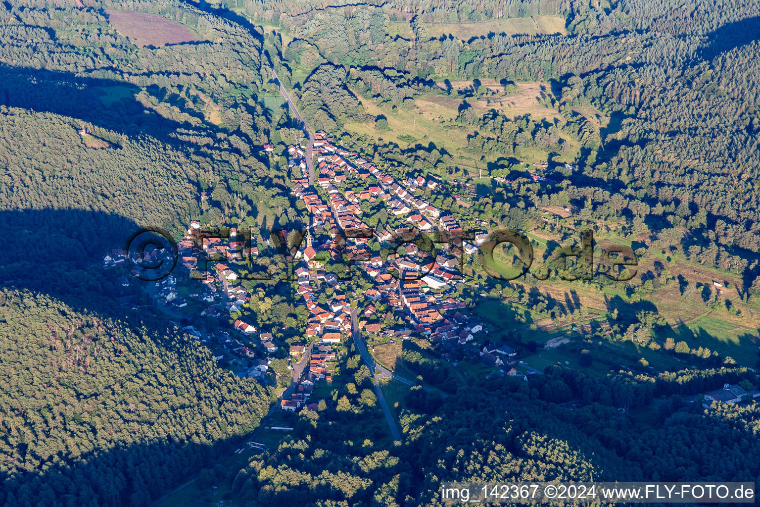 Birkenhördt von Nordwesten im Bundesland Rheinland-Pfalz, Deutschland