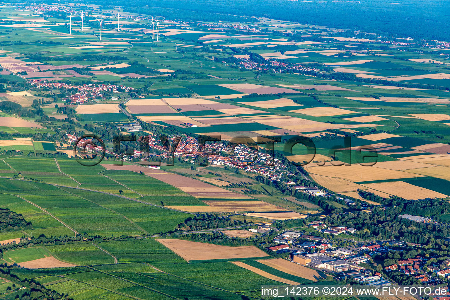 Luftbild von Ortsteil Kapellen in Kapellen-Drusweiler im Bundesland Rheinland-Pfalz, Deutschland