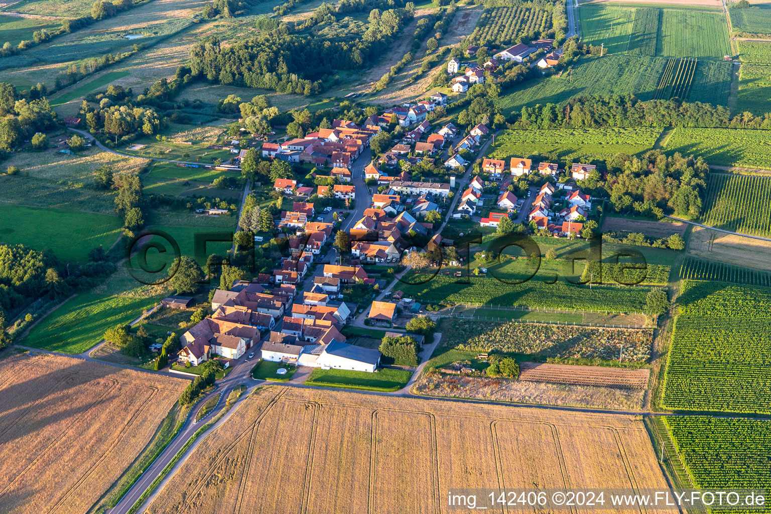 Hergersweiler von Westen im Bundesland Rheinland-Pfalz, Deutschland