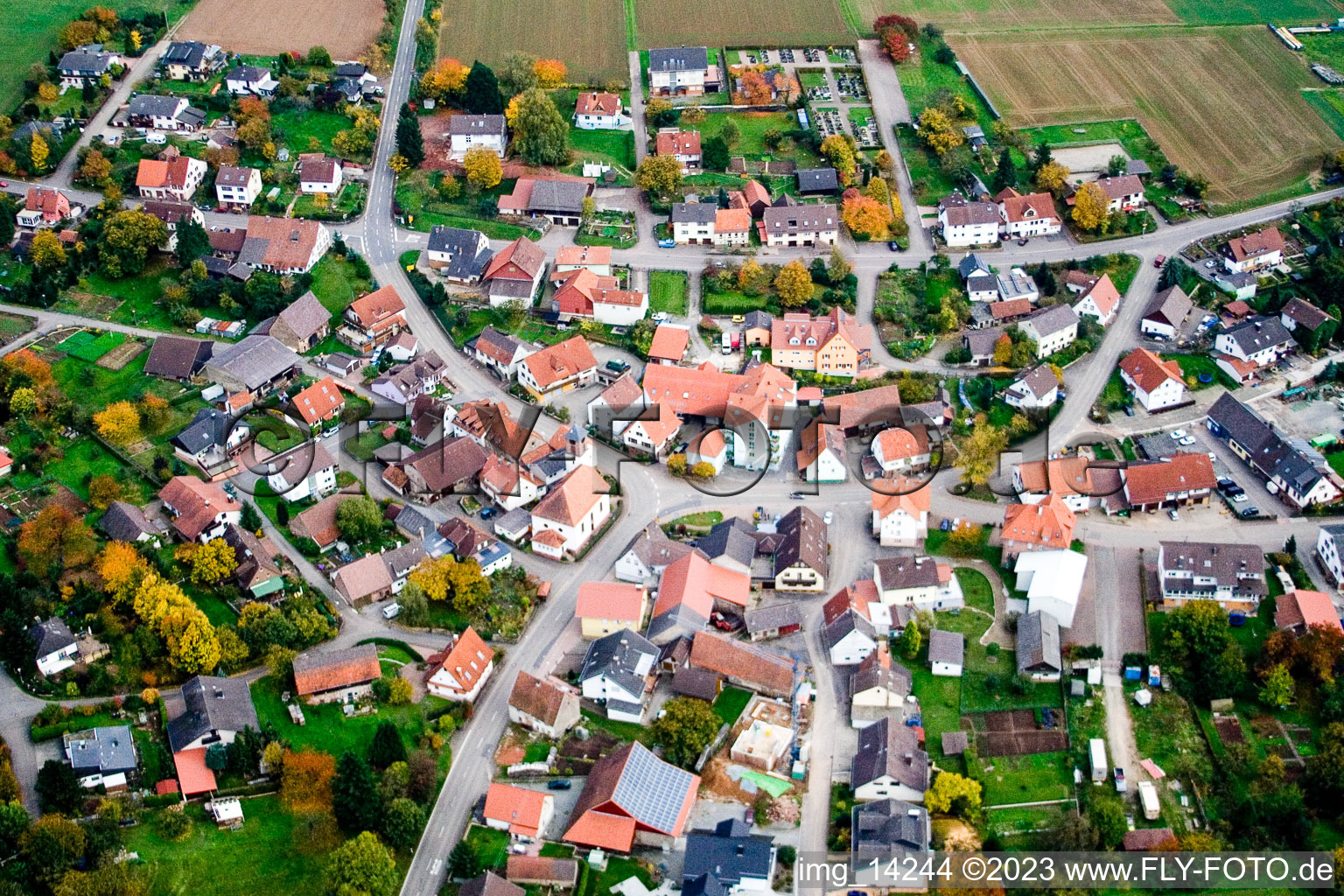 Luftaufnahme von Schwanheim im Bundesland Baden-Württemberg, Deutschland