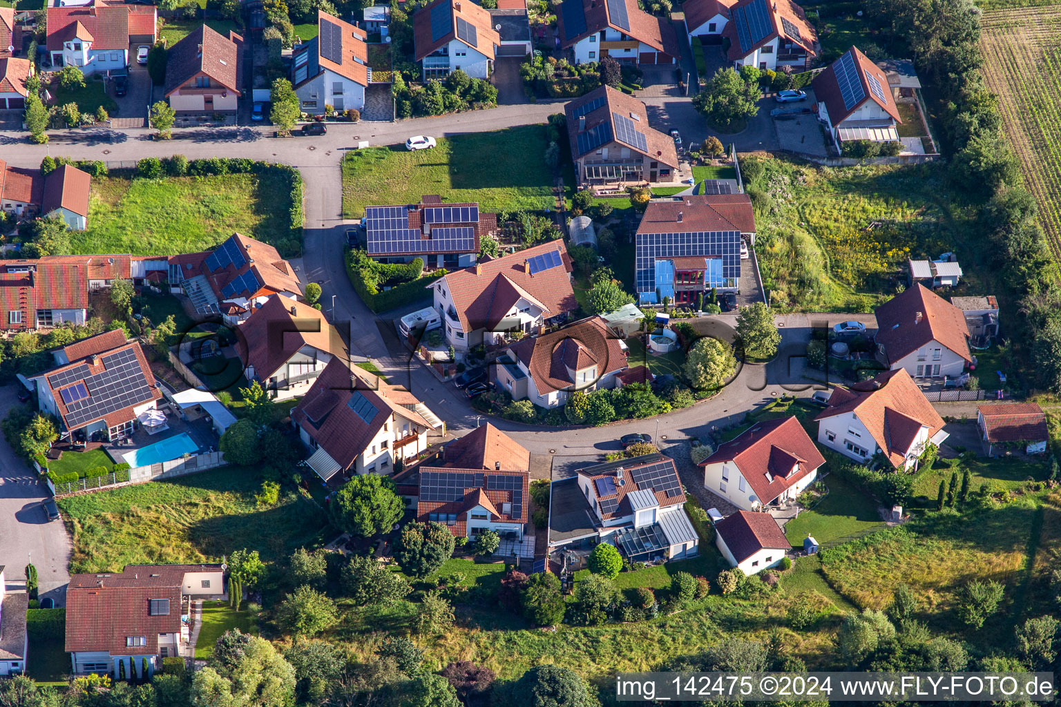 Luftbild von In d. Pfarrau in Zeiskam im Bundesland Rheinland-Pfalz, Deutschland