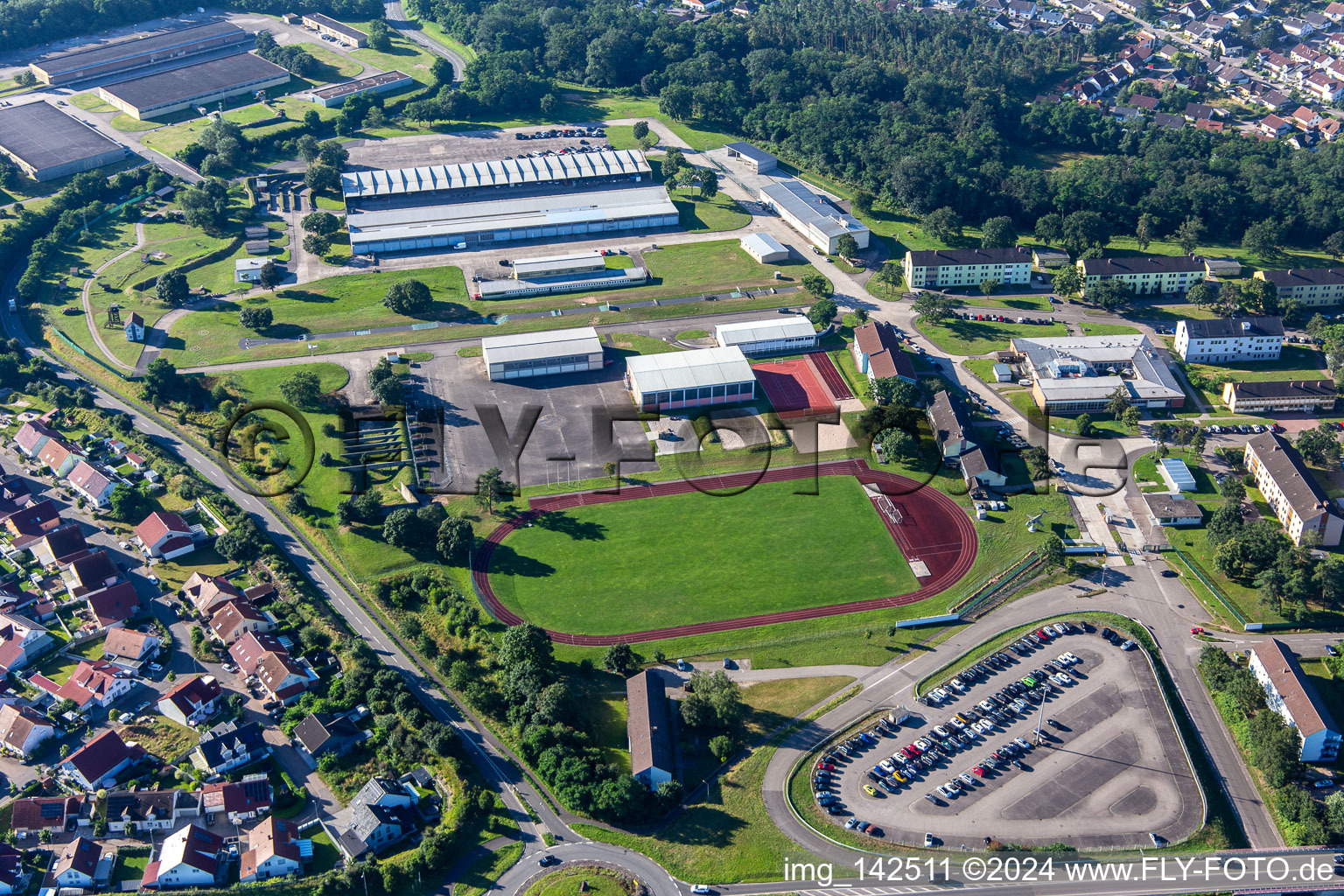 Drohnenbild von Germersheim im Bundesland Rheinland-Pfalz, Deutschland