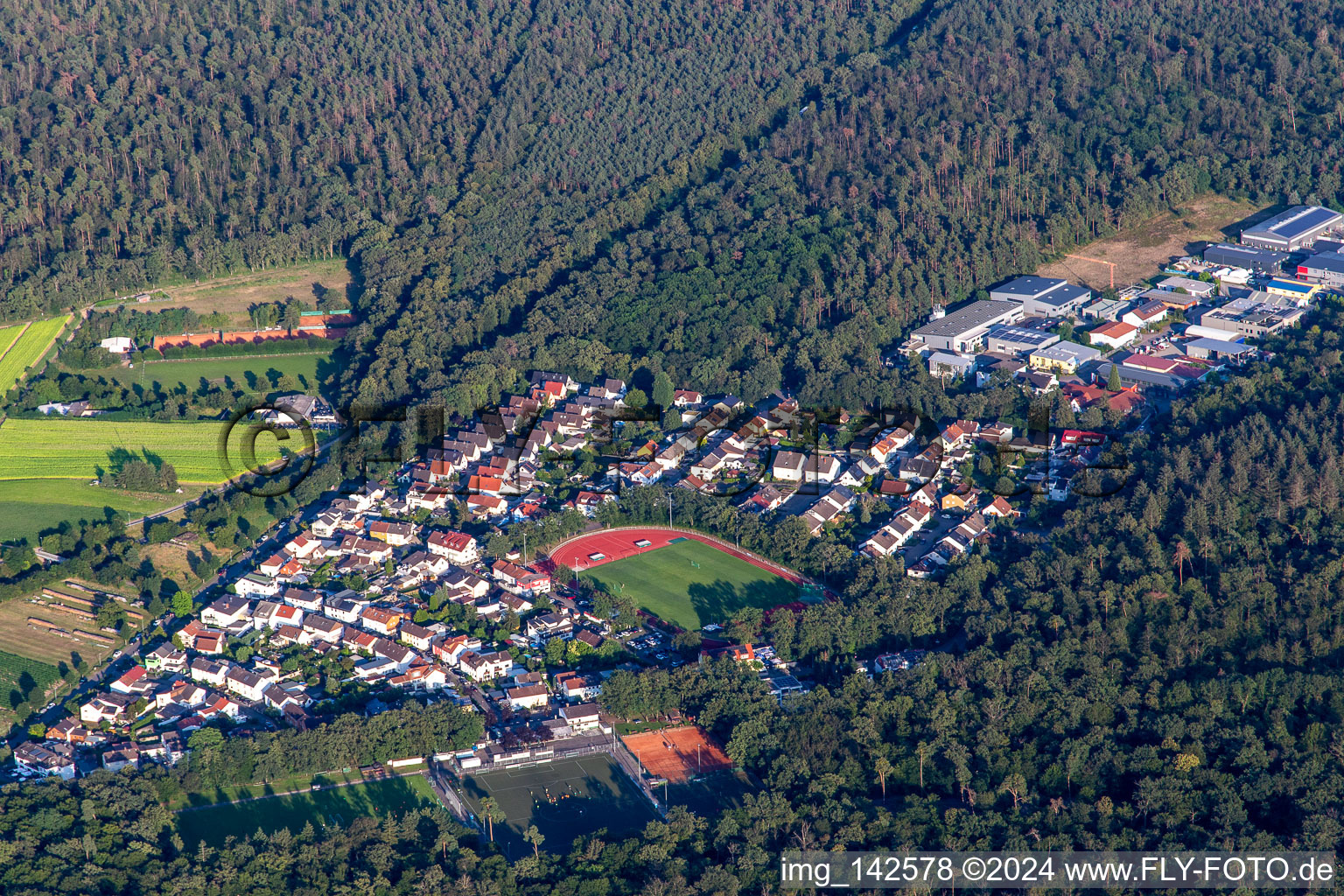 Ortsteil Hardtwaldsiedlung in Oftersheim im Bundesland Baden-Württemberg, Deutschland