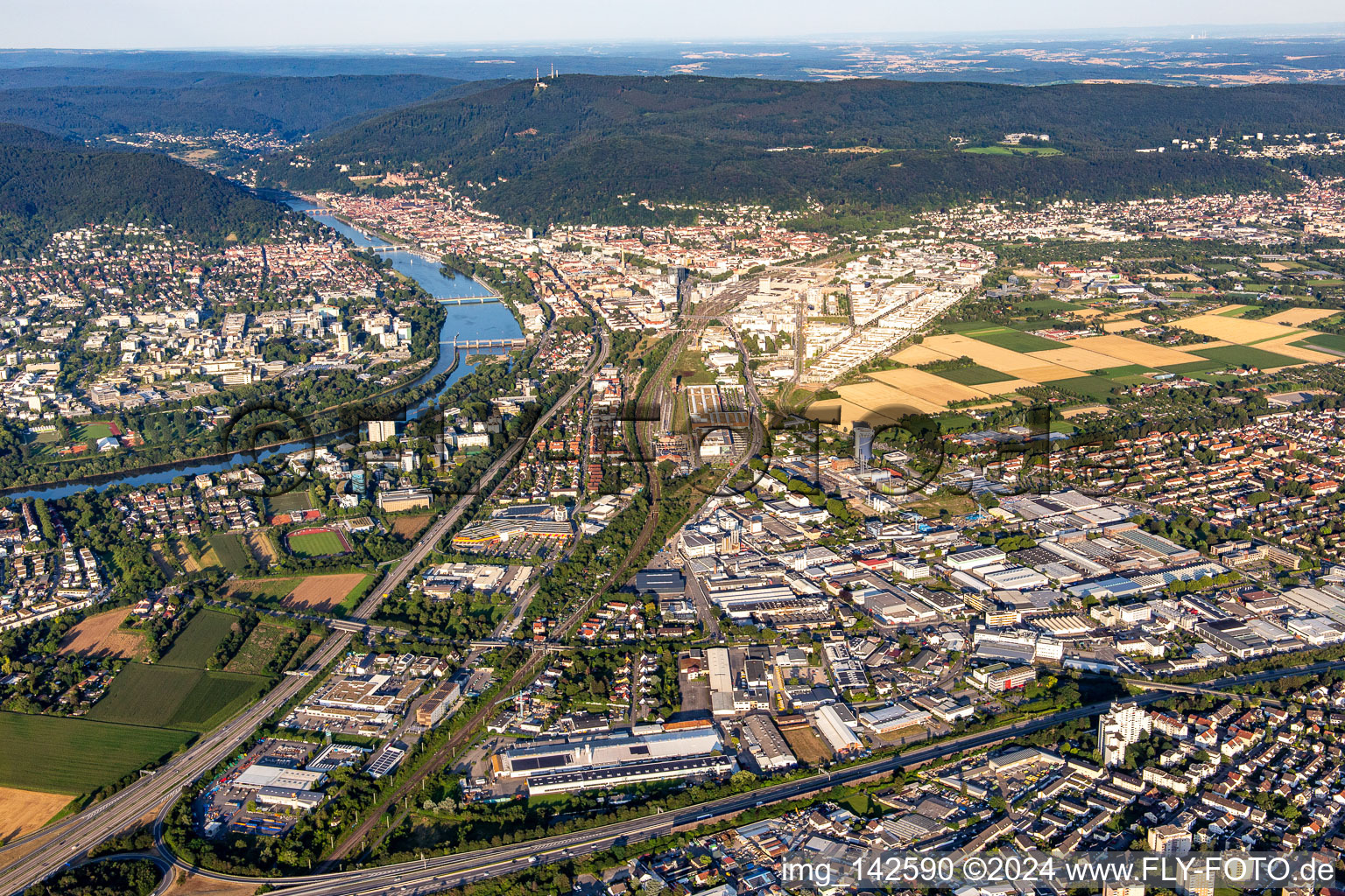 Ochsenkopf von Westen in Heidelberg im Bundesland Baden-Württemberg, Deutschland