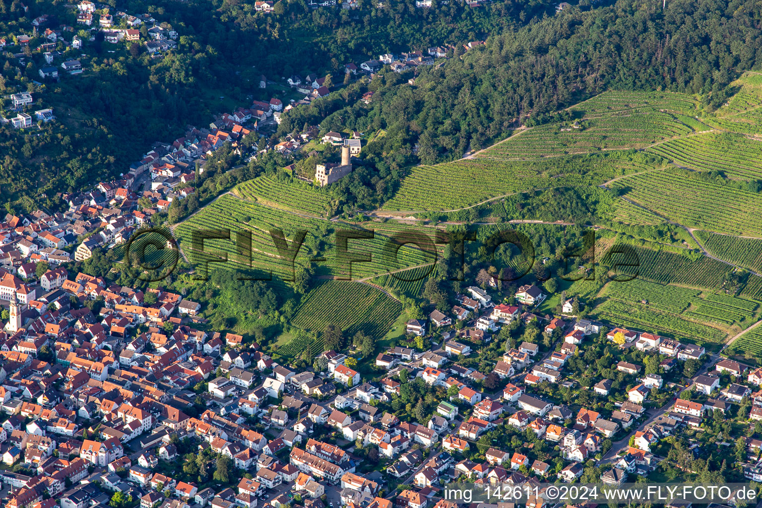 Burgruine Schauenburg in Schriesheim im Bundesland Baden-Württemberg, Deutschland