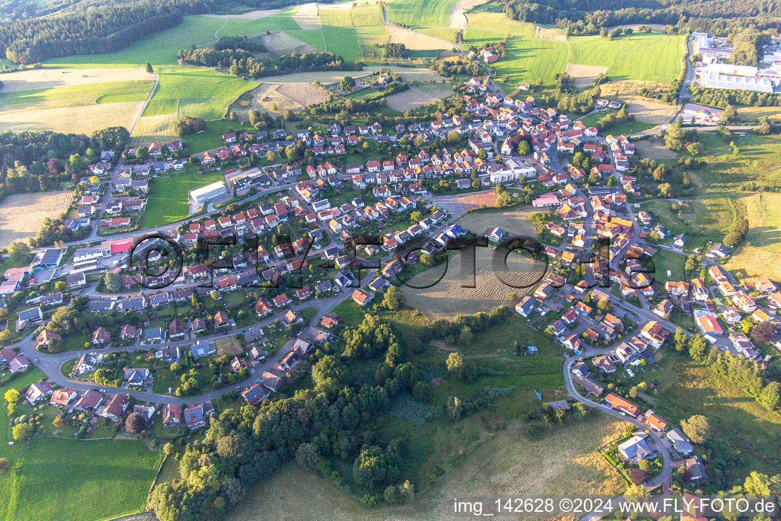 Luftbild von Ortsteil Ober-Abtsteinach im Bundesland Hessen, Deutschland