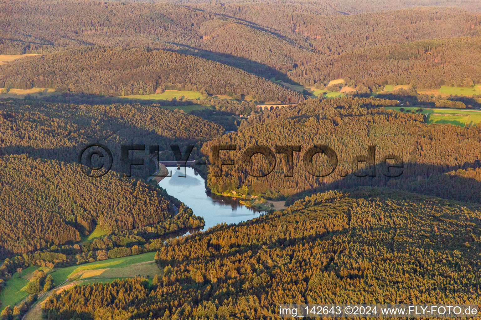 Marbach Stausee im Ortsteil Hüttenthal in Mossautal im Bundesland Hessen, Deutschland