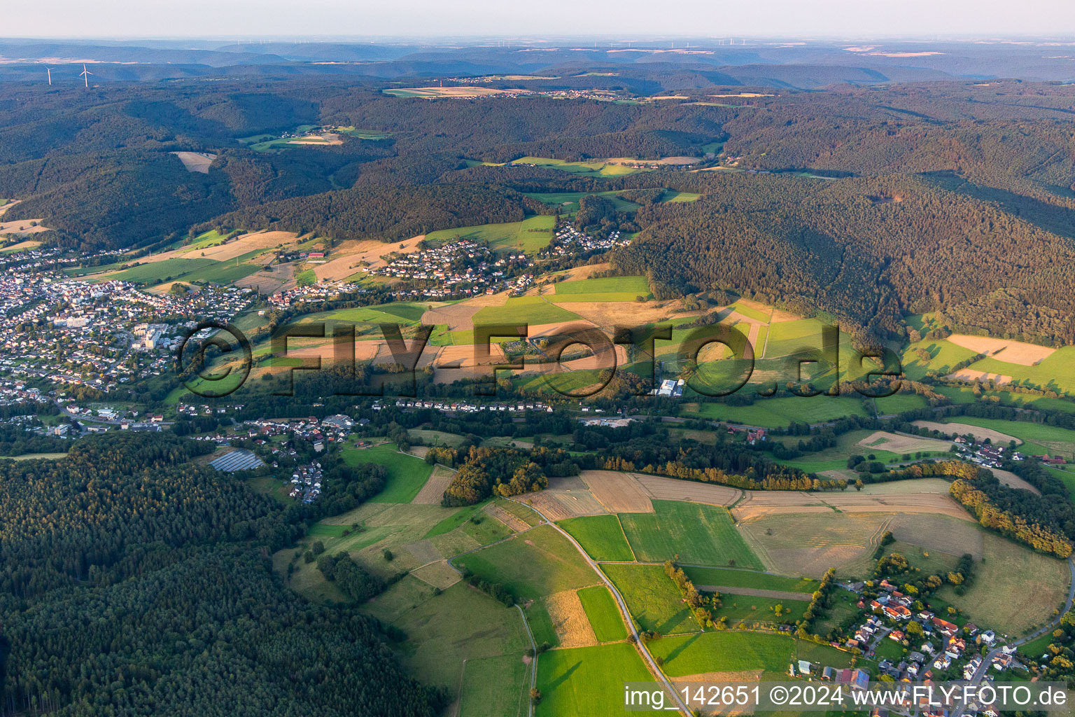 Luftbild von Ortsteil Lauerbach in Erbach im Bundesland Hessen, Deutschland