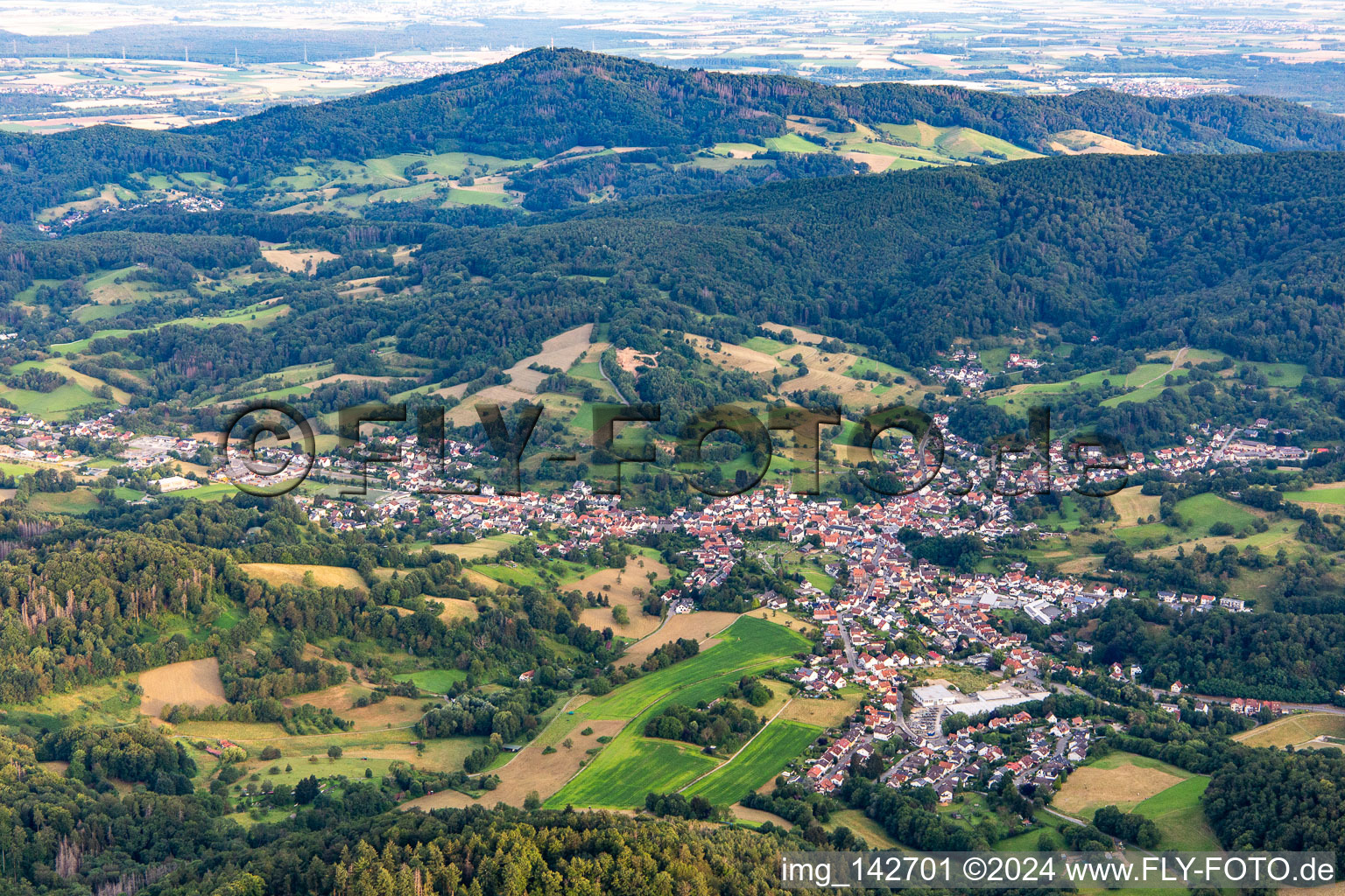 Luftaufnahme von Ortsteil Reichenbach in Lautertal im Bundesland Hessen, Deutschland