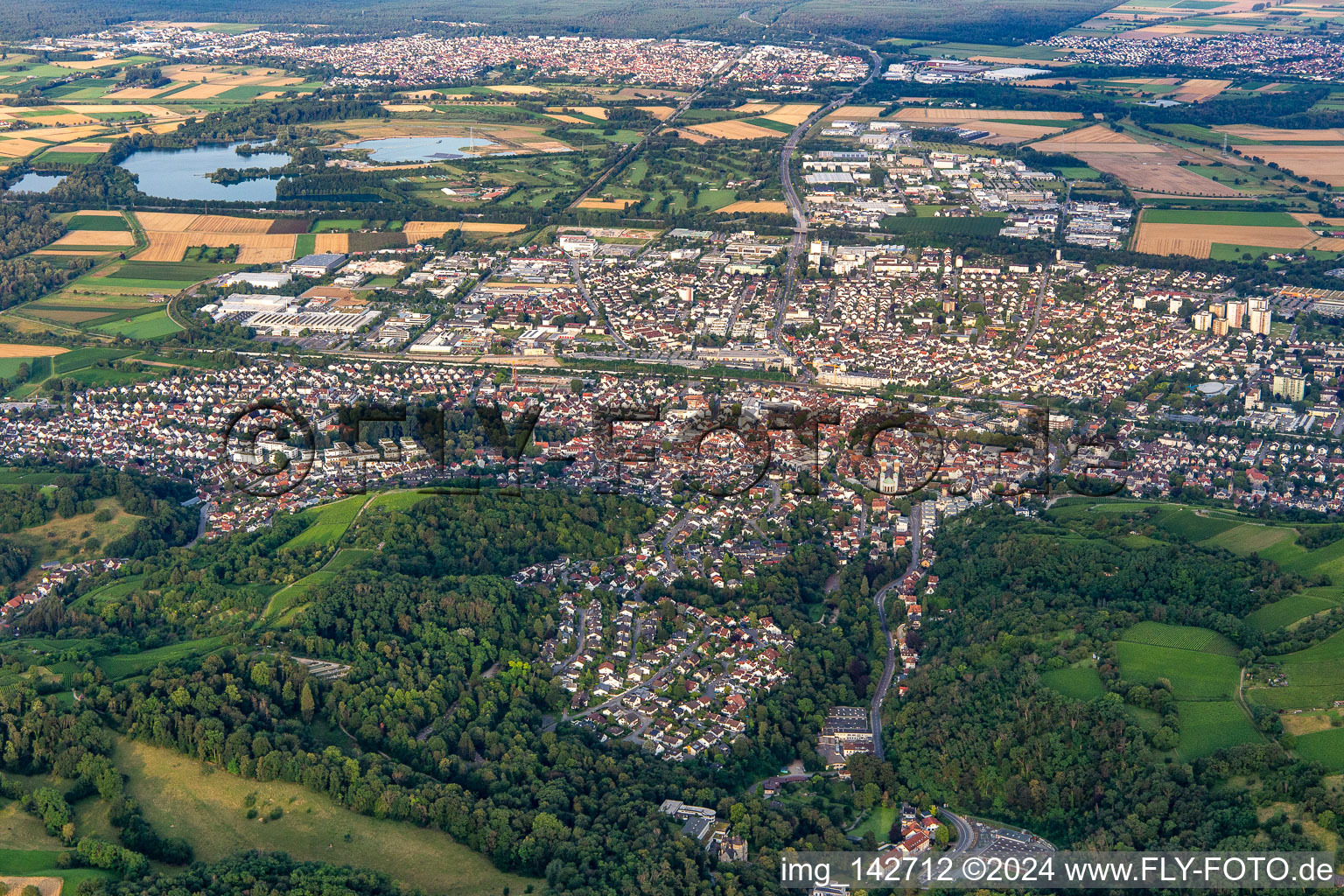 Bensheim von Osten im Bundesland Hessen, Deutschland