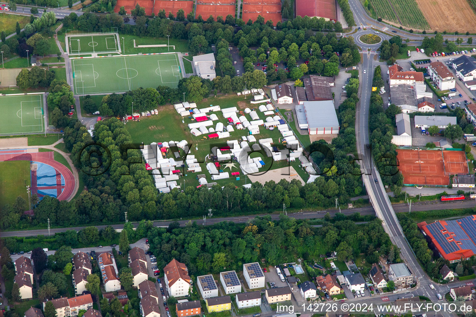 Sportfest Sommerlager im Weiherhausstadion und Günther-Kuch-Sporthalle im Ortsteil Auerbach in Bensheim im Bundesland Hessen, Deutschland