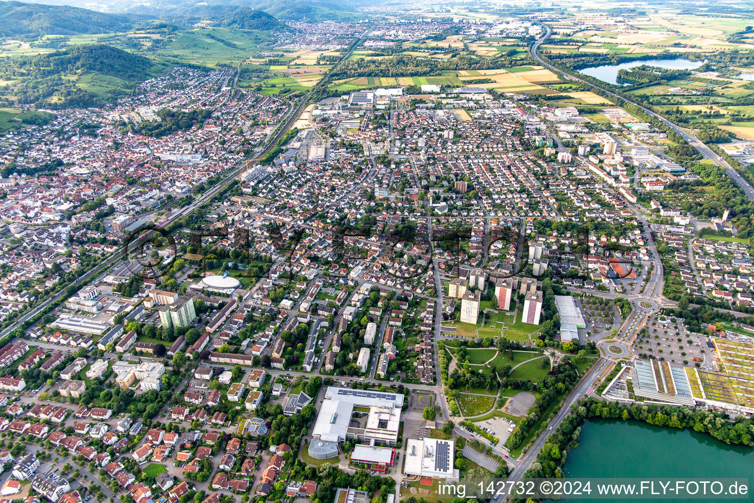 Bensheim von Norden im Bundesland Hessen, Deutschland