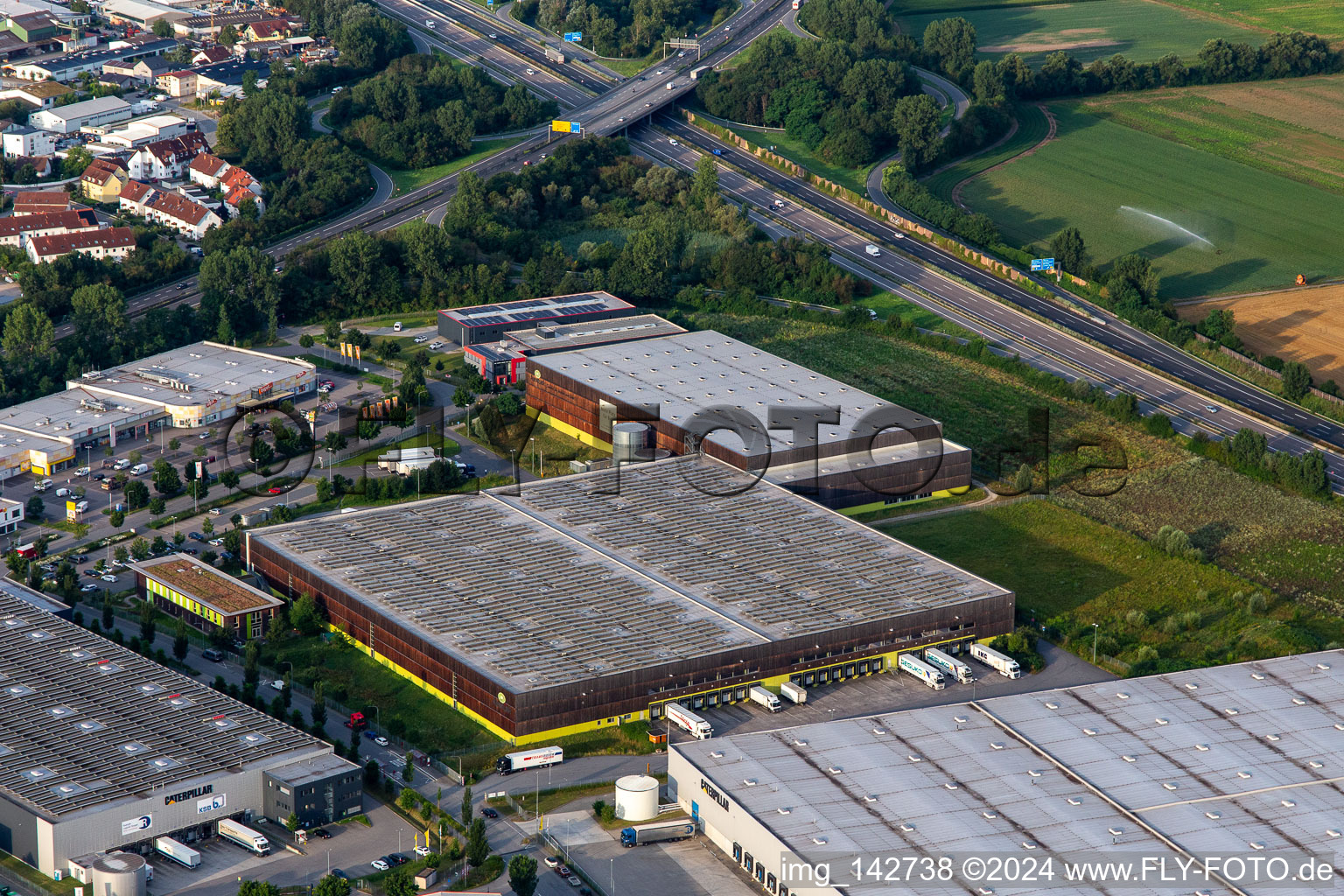 Luftbild von Verteilzentrum Alnatura in Lorsch im Bundesland Hessen, Deutschland