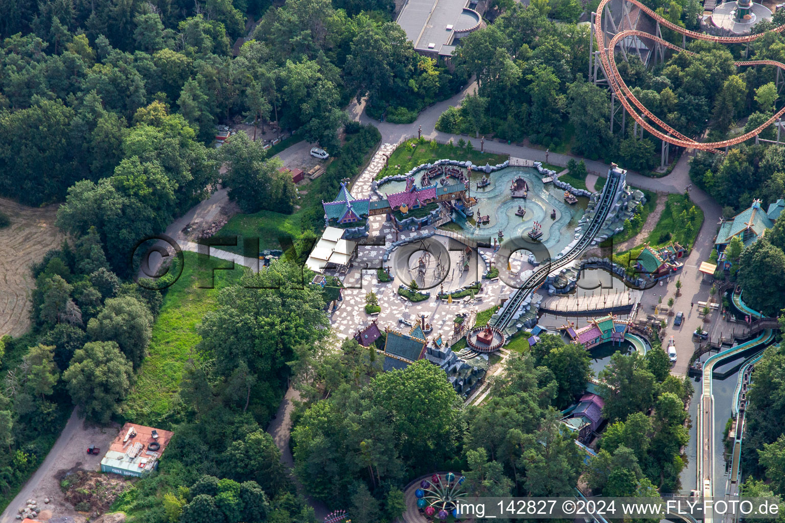 Luftaufnahme von Holiday Park Germany in Haßloch im Bundesland Rheinland-Pfalz, Deutschland