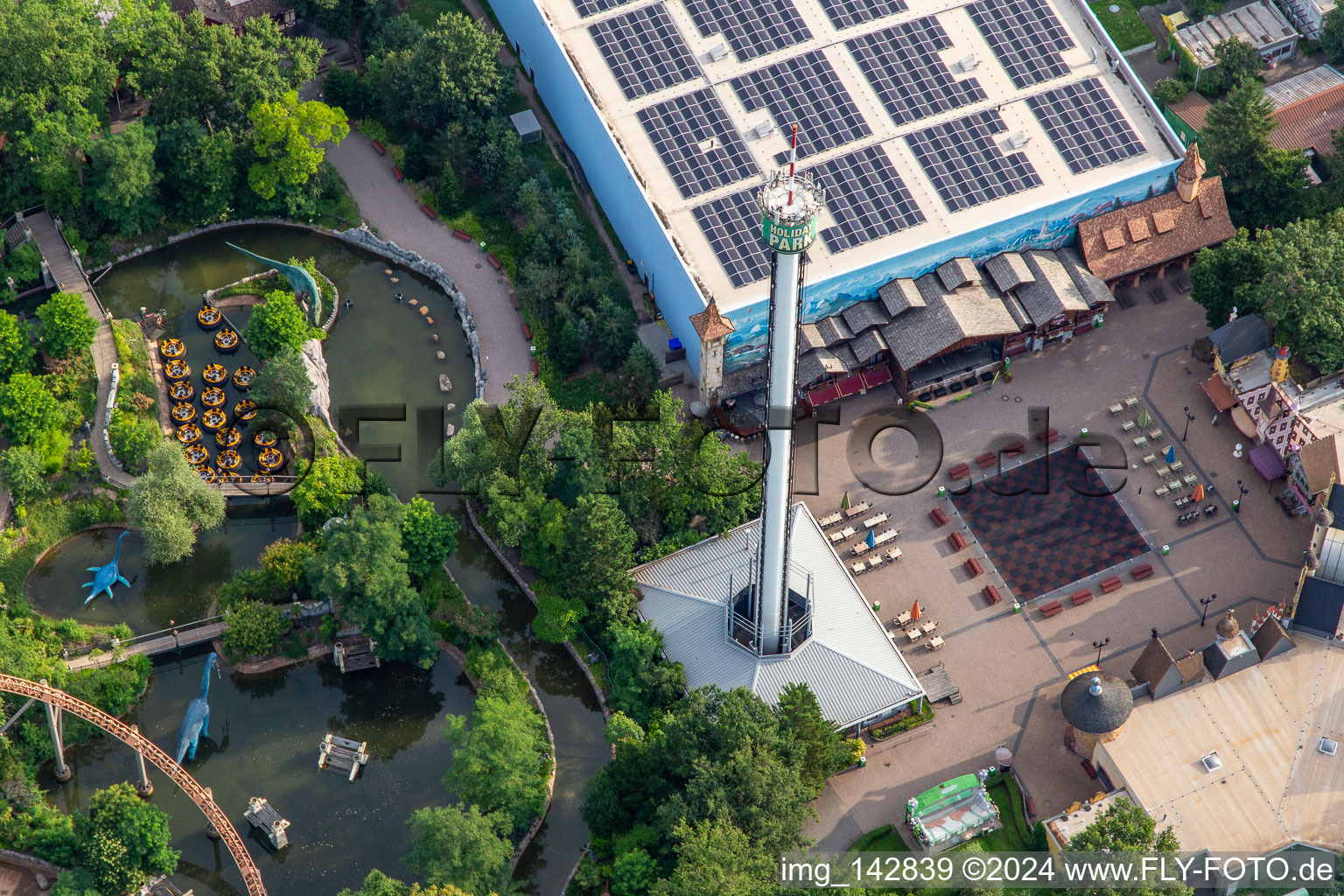 Platz der Fontänen im Holiday Park Germany in Haßloch im Bundesland Rheinland-Pfalz, Deutschland