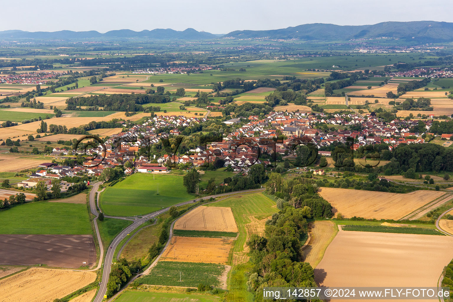 Geinsheim von Nordosten in Neustadt an der Weinstraße im Bundesland Rheinland-Pfalz, Deutschland